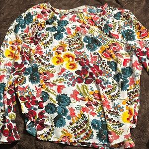 LOFT Multicolor Floral Blouse
